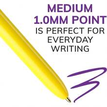 BIC 4-Color Shine Retractable Ballpoint Pens, Long-Lasting Ink, Comfort Wide Barrel, Assorted Ink, 3-Count Pack - Mực đen, xanh dương, xanh lá cây, đỏ - Xem 3