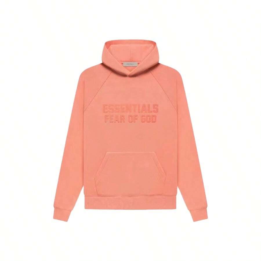 Essentials -Fear Of God FW22-06 Collection Fleece Lined Oversized Hoodie, Unisex Heavyweight Warm Cotton, Brushed Soft Interior, Flocking Craftsmanship, Functional Kangaroo Pocket, Non-Gender Loose Silhouette, High-End Winter Street Style, Cozy Wear For Cold Days - SAN HÔ - Xem 1