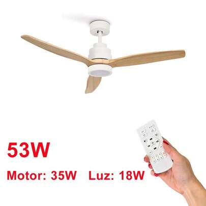  132cm Ceiling Fan With LED Light, 6 Speeds, Low Noise, Summer/Winter, With OstarkDom-LEDUNI Remote Control
