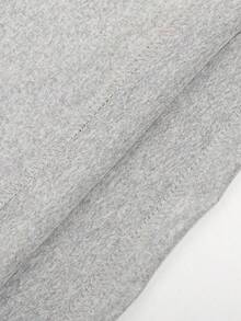 Letter Printed Round Neck Women Short Sleeve T-Shirt Comfortable Cotton T-Shirt - 灰色 - 查看 5