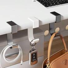 2pcs/1pc 5-Shaped Desk Edge Hanging Hook, Student/Office Detachable Handbag Holder Rack, Desk Organizer - Multicolor - View 2