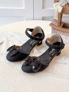 2026 Spring/Autumn New Girls' Princess Shoes - Children's Crystal Princess Shoes - Fashion Leather Performance Princess Shoes - Black - View 2