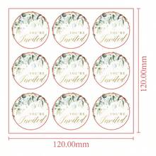 9/45/90pcs - 1/5/10pcs Green Wedding Invitation Stickers, Size 1.4 Inch, Gold Foil Material, Waterproof Envelope Stickers Suitable For Wedding Party, Birthday, Baby Shower - A - View 9