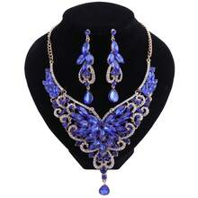 Gorgeous Purple Crystal Jewelry Set For Women – Luxury Statement Necklace Earrings – Perfect For Wedding, Prom, Party & Formal Events - 2 Piece Set - View 12
