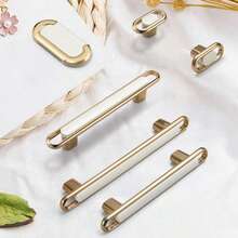 Maniglia moderna e minimalista in oro di lusso per armadi, cassetti e mobili da cucina, elegante e di alta qualità - A - Visualizzare 6