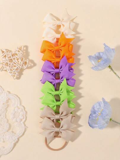 bilicaca 10个/包 儿童蝴蝶结发圈，节日派对女孩发饰，发圈
