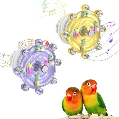 Đồ chơi cho chim vẹt đuôi dài, đồ chơi gặm hình bánh xe quay nhiều màu sắc, đồ chơi lục lạc tương tác cho vẹt, đồ chơi cho vẹt mào, đồ chơi cho vẹt đuôi dài, phụ kiện lồng chim để giải trí và tập luyện gặm nhai.