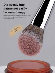 1支 #47 专业粉底刷，歌舞伎刷头，适用于粉底、修容、阴影，女士面部底妆，美妆工具，女士挚爱单品，节日派对礼物 - 黑色 - 查看 4