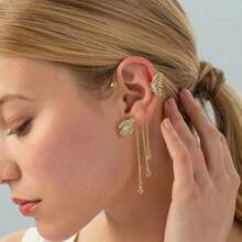 2 chiếc, Khuyên tai hình bướm thần tiên, Phụ kiện sang trọng lấp lánh như kim cương, Khuyên tai không cần xỏ lỗ hình cánh bướm, Phong cách hot của các ngôi sao mạng - Nhiều màu - Xem 5