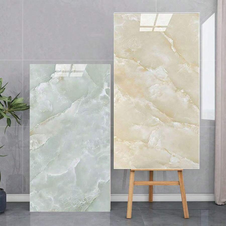 20-teilige moderne weiße Marmor Peel & Stick Fliesen Wandpaneele - selbstklebende Vinyl Küchenrückwand & Badezimmer, einfaches Matching Design, 60 x 30 cm - 20Pcs - Übersicht 1