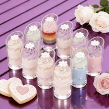 10/20/30/40/50/100 Pcs 2.5 Oz/75ml Dessert Cups - Reusable Clear Mini Cups, Suitable For Cheesecake, Chocolate Mousse, Parfait - Party & Catering Supplies - Slanted Rim - Clear - View 4