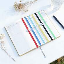 Stretchable Elastic Band Bookmark With Stainless Steel Pointer, Accurate Positioning, Invisible Reading Tracker - Multicolor - View 4