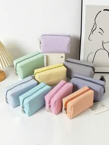 1 túi đựng mỹ phẩm nữ họa tiết sọc, túi đựng đồ có khóa kéo chấm bi sọc, túi đựng đồ vệ sinh cá nhân khi đi du lịch, túi đựng đồ trang điểm nữ, túi đi học, túi đựng đồ du lịch, túi đi biển & nghỉ hè, túi đựng đồ trang điểm cho học sinh - Nhiều màu - Xem 1