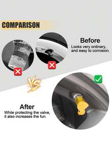 4/2 Packs Cute Duck Tire Valve Caps, Glow In The Dark Tire Valve Caps, Interesting And Practical Tire Decoration, Can Be Used For Cars, Motorcycles, Trucks, And Bicycles - Multicolor - View 4