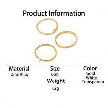3pcs Luxurious Elegant Glamorous Shiny White Clover Textured Gold Bangle Bracelet Set For Women - Yellow Gold - View 7