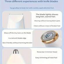 1pc Multifunctional Shaver, 3-In-1 Women's Shaver, USB Rechargeable, Home Underarm Epilator, Women's Eyebrow & Nose Hair Trimmer - Multicolor - View 3
