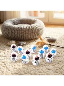 5pcs Cat Rocking Toys | Natural Swing Rolling Cat Toys, Battery-Free, Random Styles, Lightweight Plastic Cat Puzzle Toys, Tailona - Multicolor - View 7