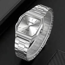 Reloj de cuarzo clásico de alta calidad para hombres Skmei 2638, con correa de acero inoxidable original y resistente al agua, diseño sencillo - Unitalla - Ver 6