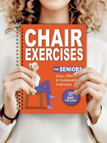 Guía de libro de yoga en silla de 30 días para personas mayores de 60 años, cuaderno espiral para mejorar la condición física - Multicolor - Ver 3
