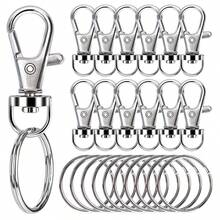 20/30/40/50/80个旋转挂钩带钥匙扣 - 彩色金属弹簧扣，适用于DIY工艺品、珠宝、挂绳和配件 - 4种颜色锌合金龙虾扣 - 愛心鑰匙圈+鑰匙圈 - 查看 7