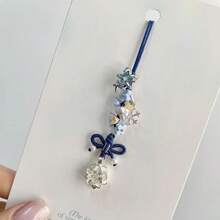 可爱甜美莲花星形手机链 女款可爱蝴蝶结编织绳小吊坠 女童日常佩戴 春季生日礼物 - 蓮花 - 查看 5