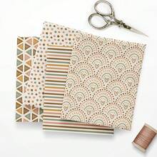 4件套波西米亚风印花绗缝面料 - 18x22英寸（55x45厘米）预裁涤纶面料，带心形条纹图案 - 适用于DIY缝纫、剪贴簿、桌布和工艺品制作 - 波希米亞 - 查看 3