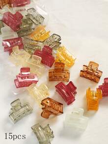 15/20/30个迷你花朵造型发夹，棕色系，小号发夹，适用于刘海和碎发（均码=20个）夏季发饰沙滩发夹度假 - 彩色 - 查看 6