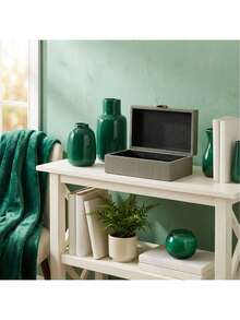 Kit 2 Peças Caixa Decorativa Organizadora Home&Co Sintético Verde g 12x20x30 P 9x15x25cm - Visão 3