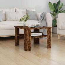 Coffee Table Smoked Oak 60x60x42 Cm Engineered Wood - Brown - View 1