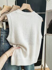 Cartoon Contrast Color Horse Pattern Sleeveless Knit Tank Top For Women White - White - View 2
