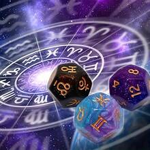 Random Color Astrology Divination, 12 Zodiac Faces, Constellation, Tarot Card Game Accessories, Dice Set, Acrylic Pearl Astrology Dice - Multicolor - View 7