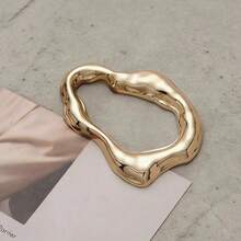 1件不对称精致时尚金属定制大号丝巾夹，女士胸针，简约优雅，适合日常佩戴和搭配服装 - 絲巾環 - 查看 9