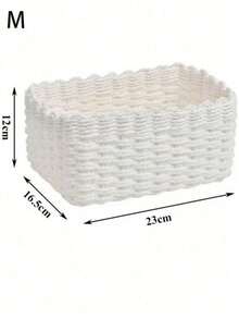 Bộ 3 giỏ đựng đồ đan thủ công (nhỏ + vừa + lớn), chất liệu dây giấy, dùng để sắp xếp và lưu trữ đồ đạc trong nhà, phù hợp cho phòng khách, phòng ngủ, tủ, văn phòng, trang trí nhà cửa, trang trí theo phong cách nông thôn (nhỏ + vừa + lớn), quà tặng ngày lễ, giỏ đựng đồ tái sử dụng, thích hợp để đựng văn phòng phẩm, tủ quần áo, đồ chơi, mỹ phẩm, giỏ đựng đồ dùng trên bàn làm việc, quà tặng lý tưởng. - trắng - Xem 5