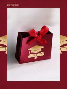 4pcs Elegant Graduation Gift Bags With Gold Foil Diploma & Graduation Cap Patterns, Minimalist Candy Boxes, Chic Graduation & Holiday Celebration Decor - Multiple Styles - View 6
