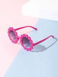 12/6/1pcs Kids Bear Shaped Fashion Glasses, Suitable For Summer Daily Wear. Kids Bear Shaped And Flower Shaped Fashion Glasses, Suitable For Summer Daily Use. Glasses Case Suitable For 3-8 Years Old Children. Cute Cartoon Flower Fashion Glasses, Suitable For Boys And Girls, Fashion Cute Retro Glasses, Classic Kids Fashion Glasses. (Free Paper Glasses Case) - Multicolor - View 9