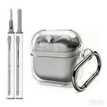 适用于三星 Galaxy Buds 3 Pro 和 3 的耳机保护套，透明带登山扣，优质 TPU 材质，支持无线充电，耳机配件，男女通用（透明） - 彩色 - 查看 2