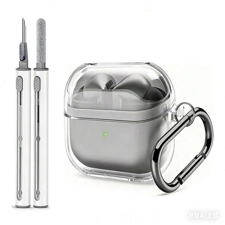 Compatible With Samsung Galaxy Buds 3 Pro & 3 Case, Clear Case With Carabiner, Premium TPU Cover, Wireless Charging, Headphone Accessories, For Men, For Women (Clear) - Multicolor - View 2