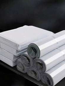 100/10 túi quà dày dặn, chống thấm nước, màu trơn, kiểu dáng tối giản, đa năng, phù hợp cho trường học, văn phòng, tựu trường, gửi thư, quà sinh nhật cho nam giới, hộp quà Valentine, quà tặng nam, túi quà số lượng lớn, túi quà màu xanh dương, ngày lễ tình nhân, Giáng sinh - trắng - Xem 2