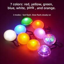 [1pc LED Dog Collar Light] 1pc LED Dog Collar Light Pendant Collar Dog Tag Light, Suitable For Dog Collar Harness Leash Clip-On Dog Light, For Night Walks And Camping, Silicone LED Dog Collar Dog Tag Light, Fast Flash Slow Flash Constant On 3 Modes, For Night Decoration, Battery Included - Multicolor - View 5