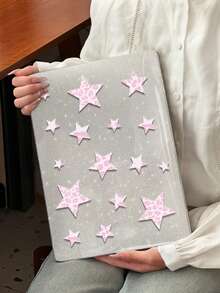 One Piece Of A Pink Leopard Print Star Pattern Shimmering Clear Laptop Case. Lightweight And Shockproof, It Fits The 13-Inch And 15-Inch Air, As Well As The 14-Inch Pro M2 And M3 Versions. Combining Fingerprint Resistance, Shock Protection, And Heat Dissipation, It's The Perfect Gift For Holidays And Special Occasions. - View 7