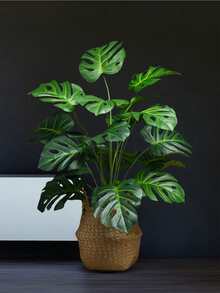 40-65cm Large Fake Monstera Plants Artificial Palm Tree False Tropical Turtle Leafs Plastic Green Faux Maranta Leaves For Home Garden Party Wedding Decor Without Pot 1pc - Green - View 4