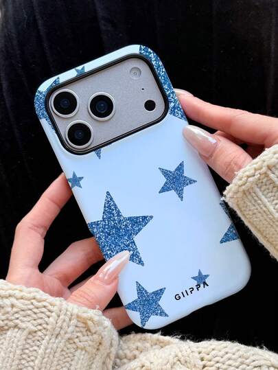 GIIPPA 1 Blue Star Design Phone 17 Pro Max Case, Compatible With Phone 16 Pro Max, 15 Pro Max, 14 Pro Max, Korean Stylish And Interesting Phone Case, Fits 11/12/13/14/15/16 Pro Max Plus, Elegant Design Suitable For Both Men And Women, Ideal Gift For Christmas, Valentine's Day, Easter, Wedding Season And Birthday For Girlfriend