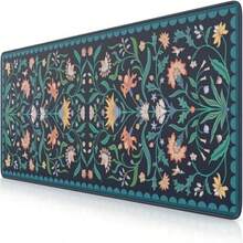 iLeadon - Alfombrilla de mouse grande para computadora cubierta de computadora con superficie lisa de licra alfombrilla de computadora floral para teclado para oficina hogar azul marino - Azul marino - Ver 1
