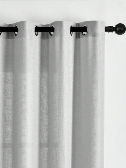 1pc Sheer Curtain, Grommet Hole Sheer Curtain, Light Filtering Curtain, Semi-Transparent Curtain, Home/Office Use Curtain, Solid Color Modern Minimalist Polyester Voile Curtain, Light Filtering, Bedroom/Living Room/Balcony, UV Protection