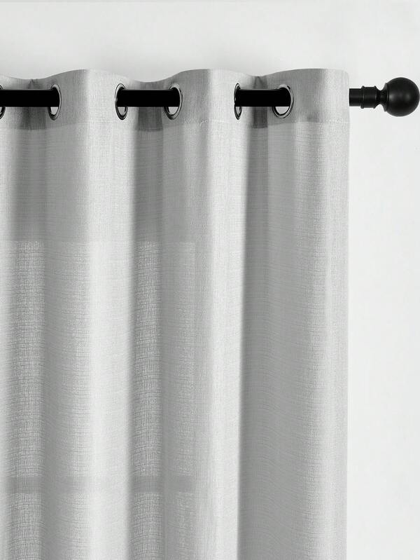 1pc Sheer Curtain, Grommet Hole Sheer Curtain, Light Filtering Curtain, Semi-Transparent Curtain, Home/Office Use Curtain, Solid Color Modern Minimalist Polyester Voile Curtain, Light Filtering, Bedroom/Living Room/Balcony, UV Protection