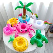 一套充气火烈鸟杯架，4种款式，PVC材质，适用于泳池派对、沙滩游戏、游泳等场合，充气饮料杯架 - 充氣飲料杯架 - 查看 7