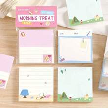 100张/包 极简手绘插画便签本，非粘性便签，适用于学习、办公、日记、剪贴簿，学生及商务必备文具 - 均碼 - 查看 6