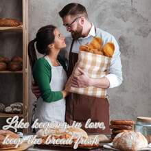 2 bolsas de pan reutilizables para pan casero con forro de plástico de 17 x 13 pulgadas bolsas de almacenamiento de pan para pan fresco y suave estilo clásico - Estilo clásico - Ver 5
