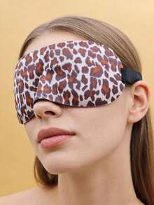 3D立体轮廓睡眠眼罩，柔软眼罩带可调节绑带，时尚印花眼罩，旅行睡眠两用 - Y - 查看 5