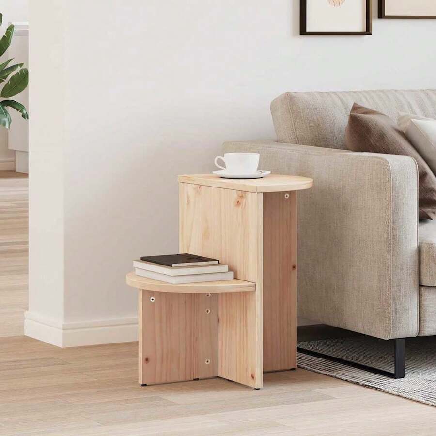 Coffee Table Natural 50 X 40 X 50 Cm Solid Pine Wood - Brown - View 1